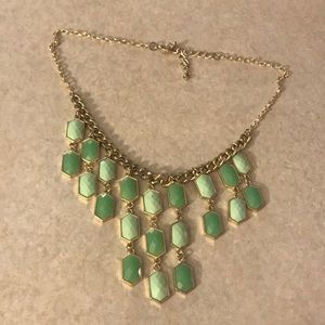 Turquoise and green dangle necklace